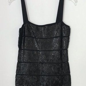 Black Sequin Mini Cocktail Dress